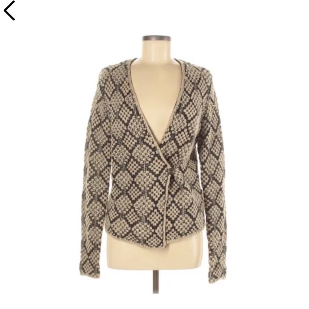 Lucky Brand Knit Wool Blend Granny Cardigan Size Large